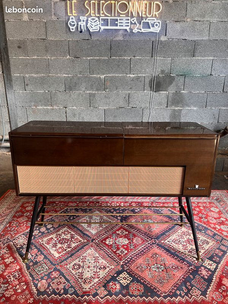 Meuble HIFI enfilade vintage radio / tourne-disques Schneider Pachanga - 1960/1962