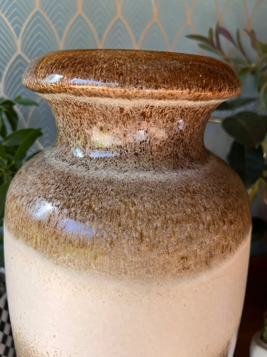 Grand Vase Vintage En Céramique Scheurich, Fabriqué En Allemagne De L'Ouest, Motif Ancien