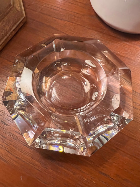Cendrier vintage en cristal octogonal Val Saint Lambert