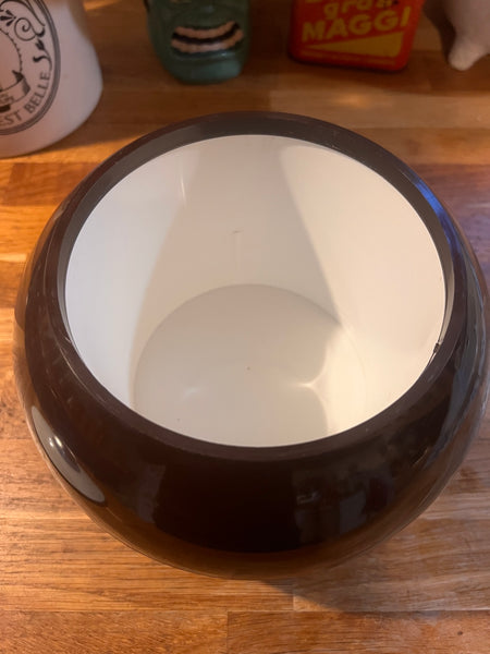 Seau à glaçon vintage marron et blanc - Années 70/80