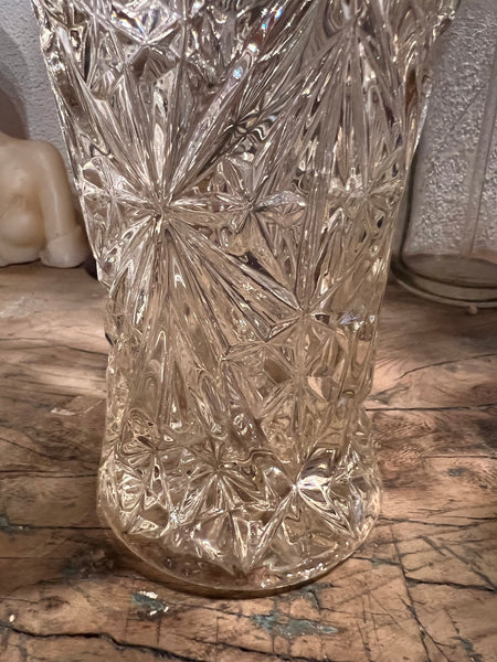 Vase vintage en verre moulé comme ciselé - Années 60