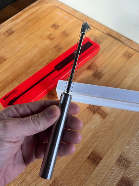 Coupe-fromage vintage Stelton of Denmark en inox par par Peter Holmblad