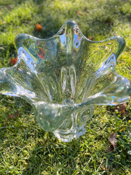 Grand vase en cristal de Vannes vintage dit Tête de girafe - 1950
