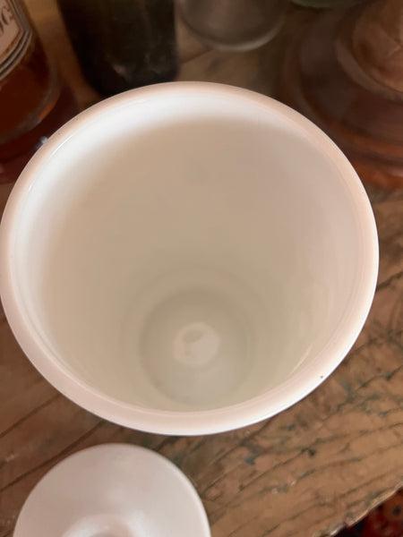 Pot / bocal vintage en verre opale blanc
