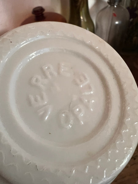 Pot / bocal vintage en verre opale blanc