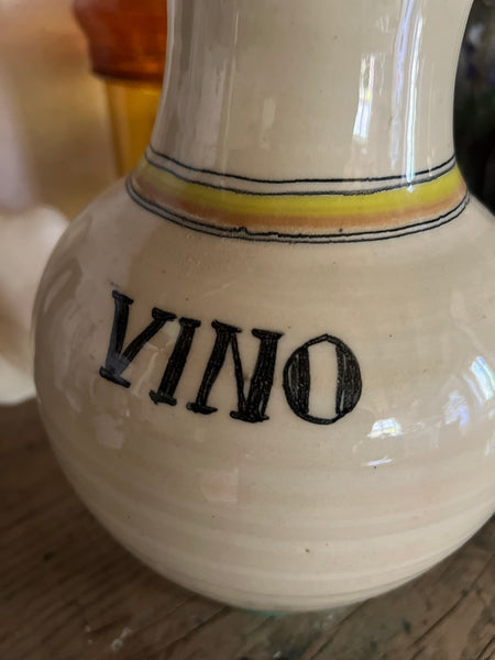 Pichet / cruche à anse vintage Vino en céramique émaillée de Toledo - Espagne