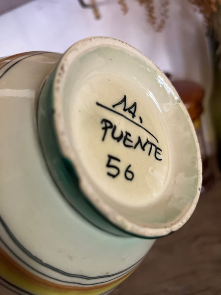 Pichet / cruche à anse vintage Vino en céramique émaillée de Toledo - Espagne