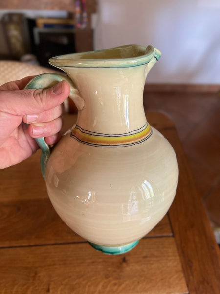 Pichet / cruche à anse vintage Vino en céramique émaillée de Toledo - Espagne
