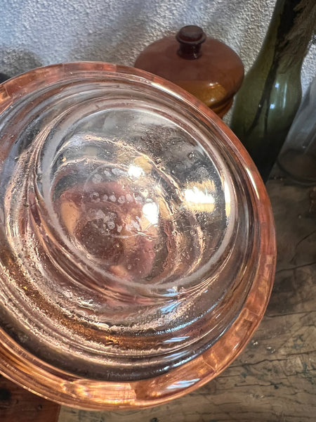 Ensemble de 3 flacons vintages en verre rose - Made in Czechoslovakia