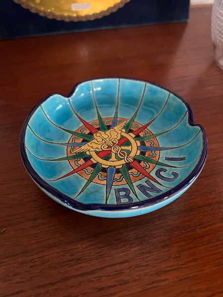 Cendrier publicitaire vintage BNCI en émaux de Longwy France - Années 60