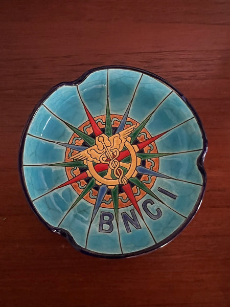 Cendrier publicitaire vintage BNCI en émaux de Longwy France - Années 60