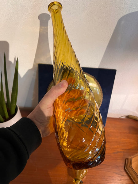 Bouteille vintage dite d'Empoli ambrée - Italie - Années 70