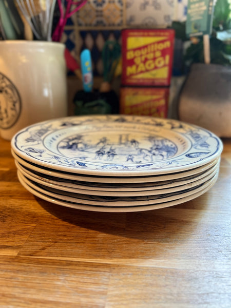 6 assiettes parlantes vintages La Révolution Française de 1789 en céramique de Luneville