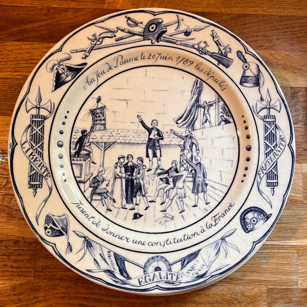 6 assiettes parlantes vintages La Révolution Française de 1789 en céramique de Luneville