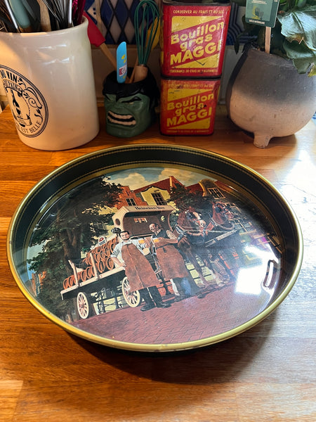 Rare plateau de service de bistrot vintage Heineken Bier en tôle