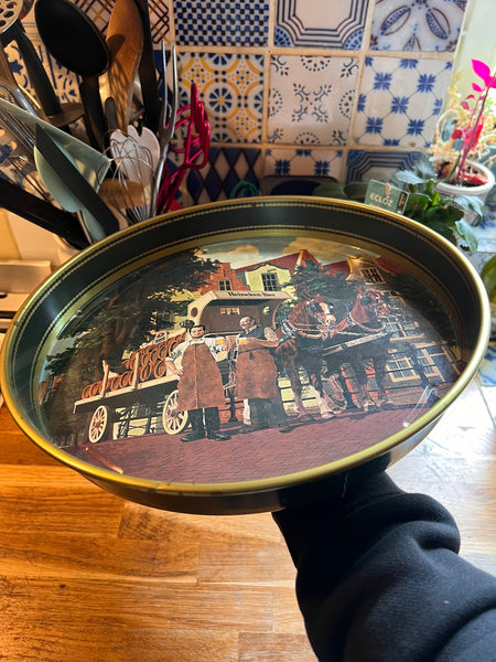 Rare plateau de service de bistrot vintage Heineken Bier en tôle