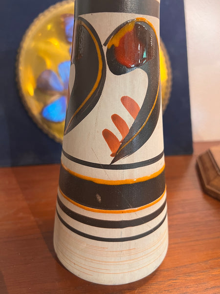 Vase diabolo vintage en céramique West Germany - Années 70