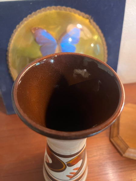 Vase diabolo vintage en céramique West Germany - Années 70