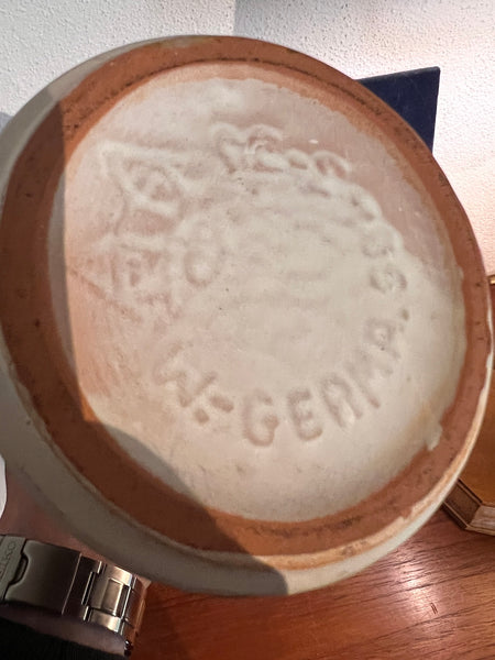 Vase diabolo vintage en céramique West Germany - Années 70