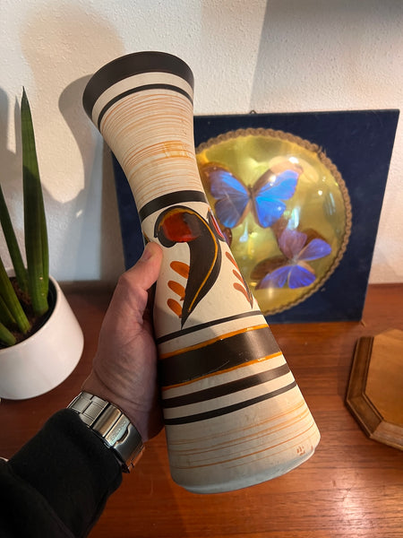 Vase diabolo vintage en céramique West Germany - Années 70