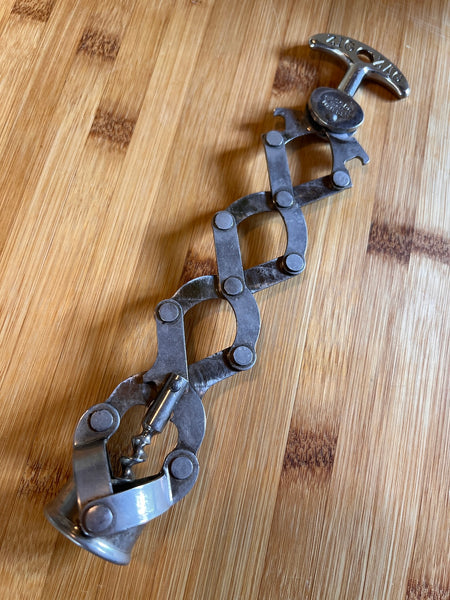 Tire-bouchon extensible et décapsuleur vintage Zig Zag M&M Der