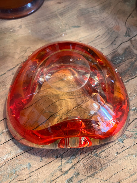 Cendrier vintage en verre soufflé de Murano - Italy - Années 70