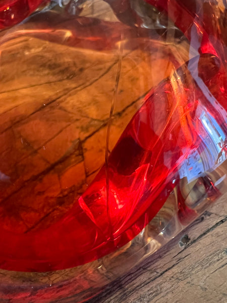 Cendrier vintage en verre soufflé de Murano - Italy - Années 70