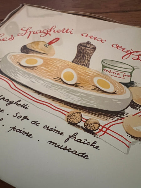 Dessous de plat vintage Les Spaghettis aux oeufs 17x17cm