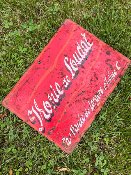 Plaque métallique vintage peinte à la main de course hippique Ironie de Loudat (cheval) - Années 70/80