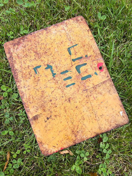 Plaque métallique vintage peinte à la main de course hippique Ironie de Loudat (cheval) - Années 70/80