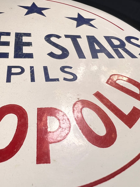 Plateau de service de bistrot vintage en tôle émaillée Three Stars Pils Leopold