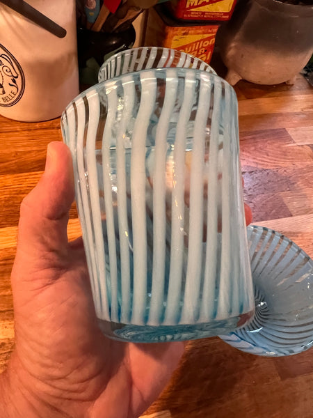 Service de 4 verres et 1 bol vintages en verre soufflé de Murano - Italy - Années 70