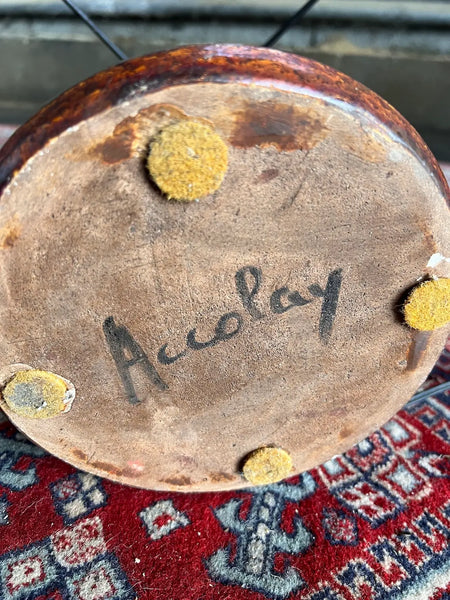 Lampe de sol des potier d'Accolay en céramique et résine - 90cm - Circa 1960