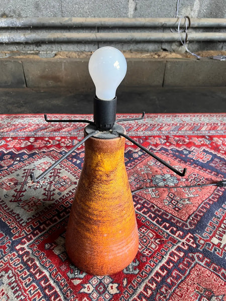 Lampe de sol des potier d'Accolay en céramique et résine - 90cm - Circa 1960