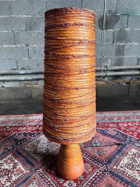 Lampe de sol des potier d'Accolay en céramique et résine - 90cm - Circa 1960