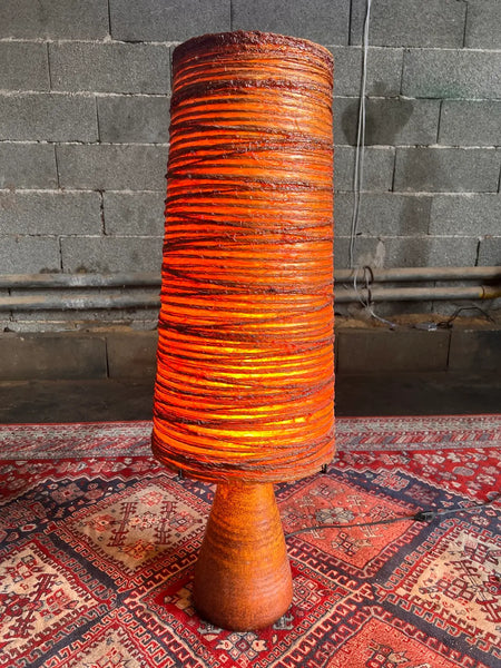 Lampe de sol des potier d'Accolay en céramique et résine - 90cm - Circa 1960