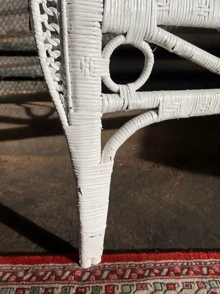 Tête de lit en osier et rotin blanc Shabby Chic 150cm