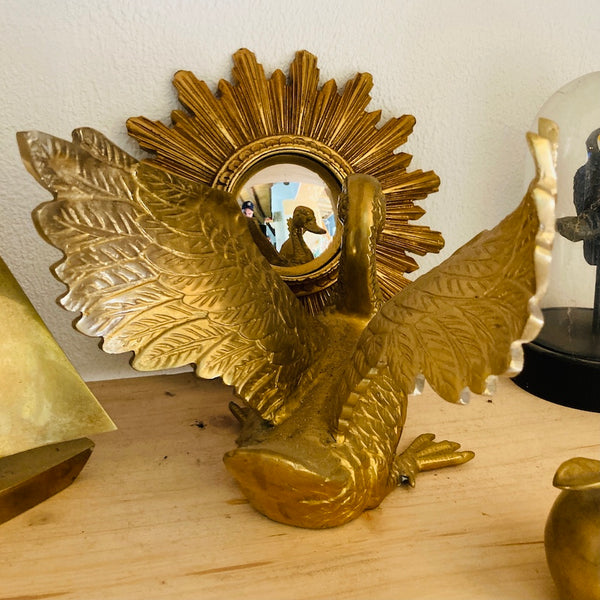 Cygne en laiton vintage hauteur 19cm