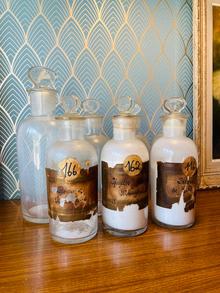 Le Sélectionneur - Lot de 7 flacons d'apothicaire / pharmacie vintages