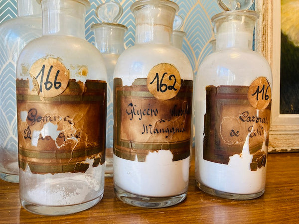 Le Sélectionneur - Lot de 7 flacons d'apothicaire / pharmacie vintages
