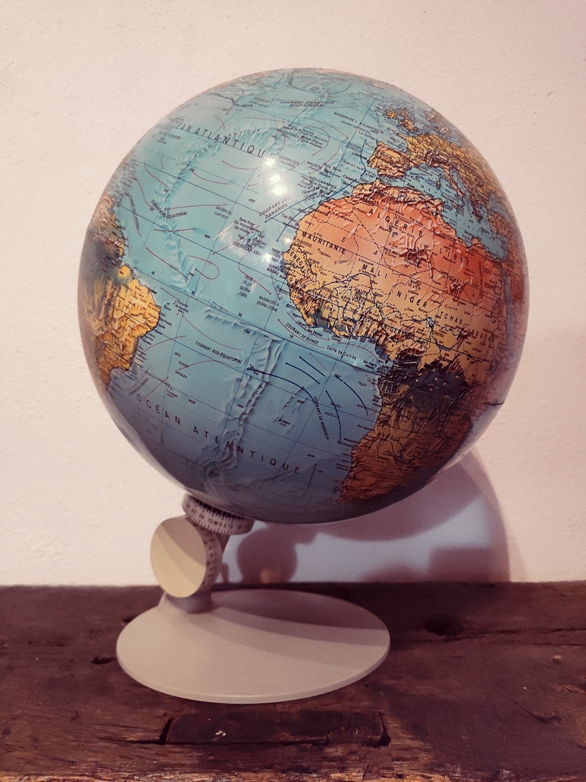 Globe Terrestre Lumineux Scanglobe - Vintage - Bois Et Métal