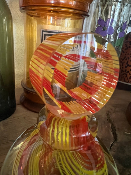 Flacon de parfum vintage en verre de Murano soufflé à la bouche