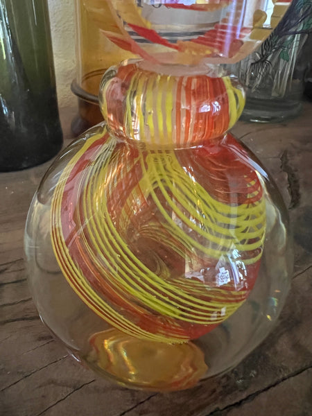 Flacon de parfum vintage en verre de Murano soufflé à la bouche