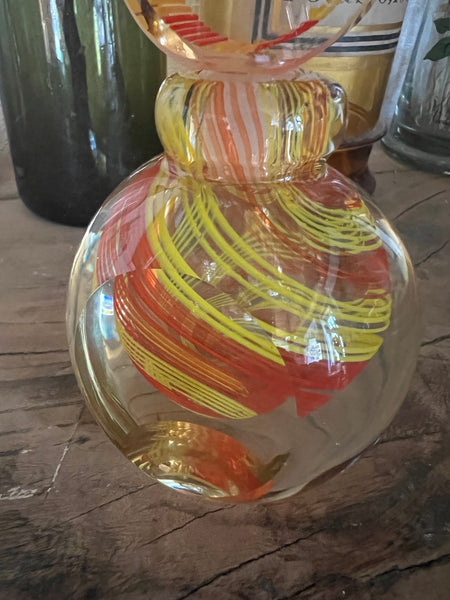 Flacon de parfum vintage en verre de Murano soufflé à la bouche