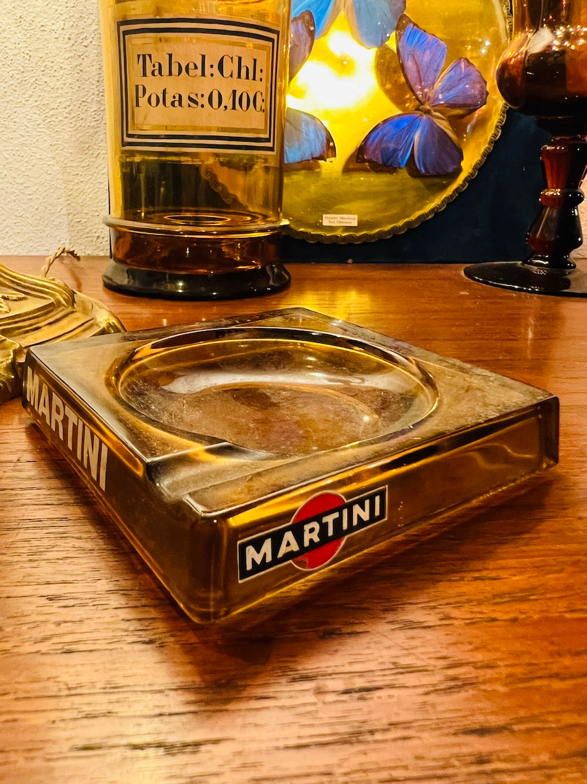 Cendrier Publicitaire Vintage Martini & Rossi - Verre Fumé Grand Modèle (TBE)