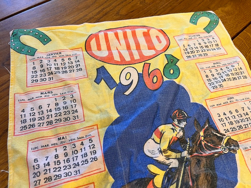 Torchon Publicitaire Vintage 1971 - Calendrier Tissu Béziers Hérault