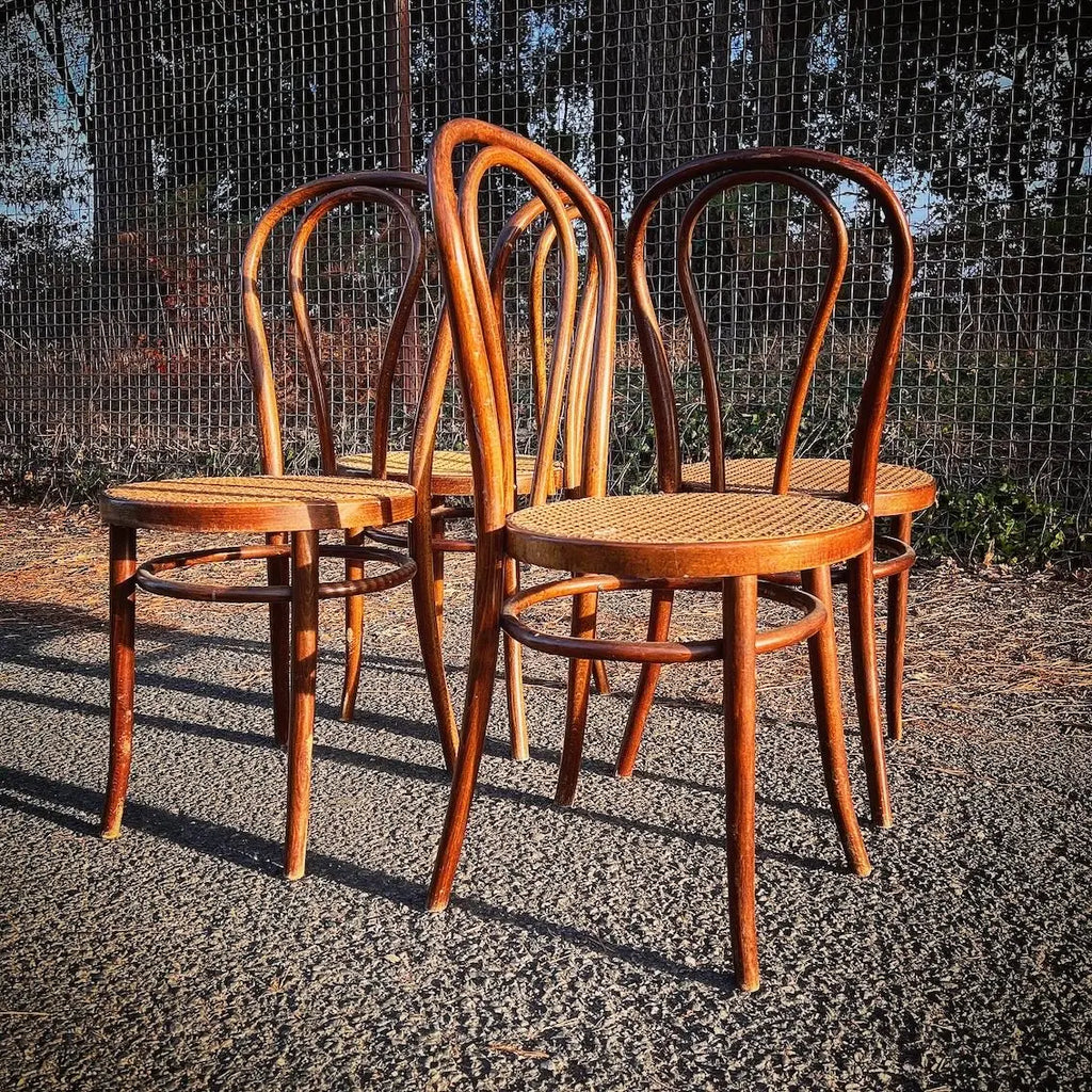 Paire de chaises bistrot cannées années 1930 Paire de chaises bistrot cannées années 1930