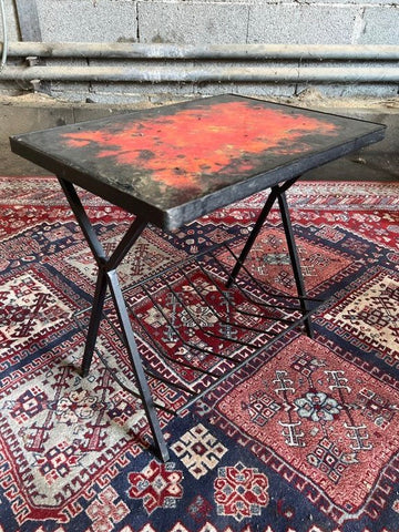 Tablette / porte-revue vintage métal et céramique de Robert et Jean Cloutier