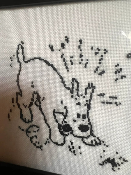 Cadre broderie / point de croix Milou - Tintin Moulinsart