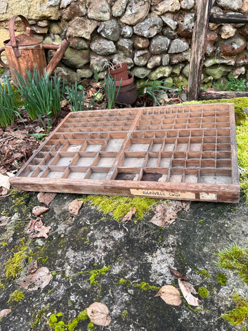 Casier d'imprimeur ancien en bois Bainville Gros 65x44cm